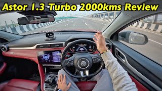 MG Astor 13 Turbo 2000kms Drive Review l Aayushssm [upl. by Hayilaa]