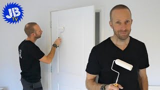 How to prepare and paint a door  Using a Purdy roller and Dulux paint [upl. by Gunning]