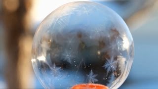 Freezing Soap Bubbles Joplin MO Jan 6 2014 [upl. by Inavoig]