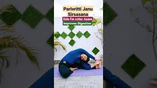 Parivritti Janu Sirsasana  How to do Revolved HeadtoKnee Pose  Steps  Benefits shortsyoga [upl. by Yrogiarc440]