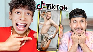 Son REACTS to his Dads CRINGE TikToks 😂 [upl. by Kaine]