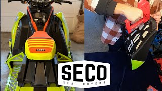 SNOWMOBILE seat cover INSTALL  Seco Seat Covers [upl. by Nesyaj304]