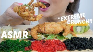 ASMR Extreme Crunch DEEP FRIED SOFT SHELL CRAB  NE Lets Eat [upl. by Eydnarb]