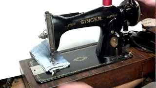 Strong Antique 1938 Industrial Strength Singer 1591 Sewing Machine AE830701 [upl. by Dawaj]