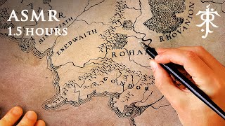 ASMR Drawing Map of Middleearth  Dip Pen 15 Hours [upl. by Marteena806]