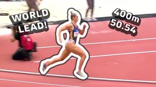 Lieke Klaver Runs 5054 400m World Lead at World Athletics Indoor Tour Ostrava [upl. by Fulvia678]