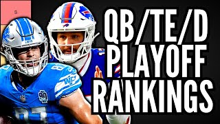 Fantasy Football Playoff Rankings Tier List  QBs TEs amp DST [upl. by Acinemod315]