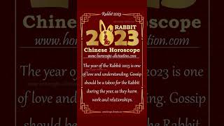 Rabbit Horoscope 2023 amp Chinese Rabbits Future Predictions in Love Health Money [upl. by Erasaec]