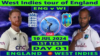 England vs West Indies  ENG vs WI  1st Test Day 1 of WI tour of ENG 2024  Cricket Info Live [upl. by Eduino]