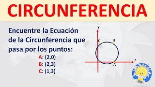 ⭕ ECUACIÓN de una CIRCUNFERENCIA que pasa por 3 puntos  Juliana la Profe [upl. by Werdn136]