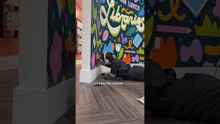 exposing my real job again 👀📚🎨 artist mural painting muralart library booktube [upl. by Ainav]