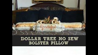 🍂🍁🍂🍁DOLLAR TREE NO SEW BOLSTER PILLOW🍂🍁🍂🍁 [upl. by Anayhd]