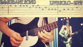 IMMIGRANT SONG LIVE SOLO  1972  Led Zeppelin Cover amp Lesson wTABS [upl. by Aihsetan]