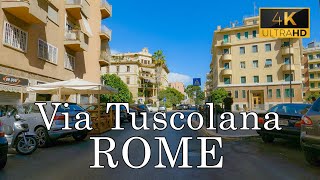 Rome  Via Tuscolana 4K [upl. by Kier]