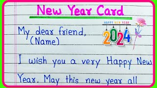 Happy New Year card writing 2024  Happy New Year greetings card messages  Happy New Year wishes [upl. by Danna895]