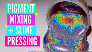 Mixing Pigment into Slime holographic duochrome Satisfying Slime ASMR Video Compilation [upl. by Mandych]