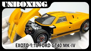 Ford GT40 MKIV  118 diecast car model by EXOTO  AMR unboxing [upl. by Flosser737]