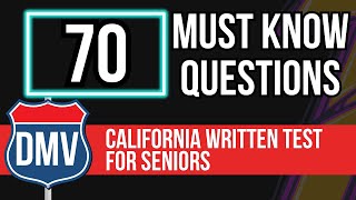 California DMV Written Test 2024 for Seniors 70 Must Know Questions [upl. by Odnumyar]