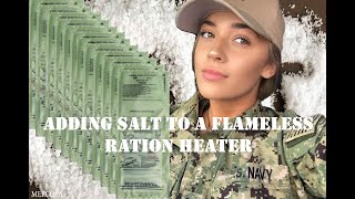 Adding salt to a Flameless ration heater FRH [upl. by Namyh]