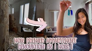 VLOG  MON PREMIER APPARTEMENT RENOVATION EN 1 MOIS 1 [upl. by Nelhsa]