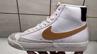 Nike Blazer Mid 77 Vintage White Amber Brown Shoes [upl. by Ambrosius]