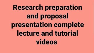 Research preparation and proposal presentation complete lecture and tutorial video in Amharic [upl. by Llebpmac]