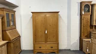 Edwardian Pine Wardrobe With Bottom Drawer C6205D PinefindersCoUk [upl. by Bradly33]