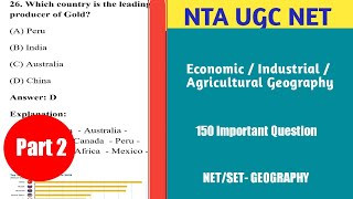 EconomicIndustrial Geography 150 Important Questions  Part 2 2650  UGC NET  Netset Corner [upl. by Rennane]