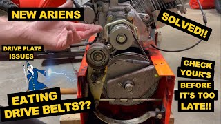 Ariens Deluxe  Platinum Snowblower drive belt and swing plate issue Repair tutorial [upl. by Saerdna]