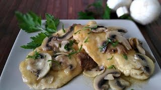 Scaloppine di pollo ai funghi  mushrooms chicken [upl. by Lyrrehs]