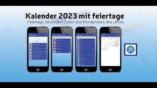 Kalender 2023 mit feiertage [upl. by Suirauqram562]