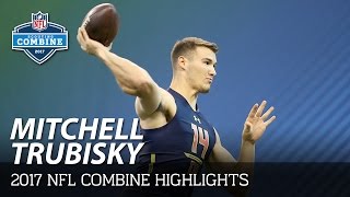 Mitchell Trubisky North Carolina QB  2017 NFL Combine Highlights [upl. by Notsecnirp]