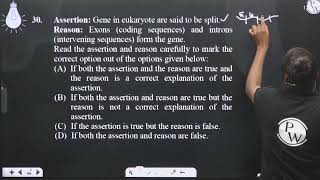 Assertion Gene in eukaryote are said to be split Reason Exons coding sequences and introns [upl. by Larine]