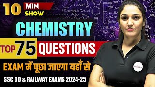 CHEMISTRY SCIENCE  TOP 75 QUESTIONS OF CHEMISTRY FOR RAILWAY EXAM 2025  10 MINUTE SHOW BY NAMU MAM [upl. by Pyotr]