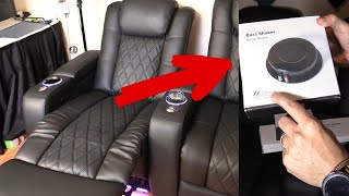 Wireless Bass Shaker install for Home Theater Chairs 4D experience [upl. by Znarf109]