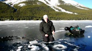 Ice fishing Spray Lake  Lake Trout extended version [upl. by Marsha432]