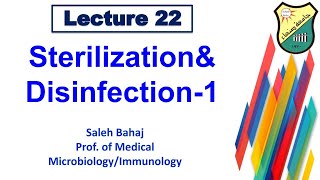 22 definitions of Sterilization and disinfection1 [upl. by Stenger]