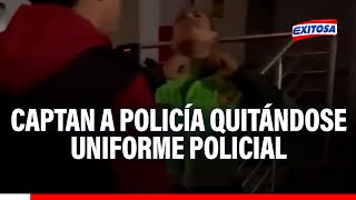 🔴🔵Piura Captan a policía quitándose uniforme policial y le abren proceso administrativo [upl. by Barta]