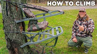 How to use a CLIMBER Tree Stand I Summit Viper Climber TreeStand 2023 [upl. by Eissim]