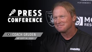 Coach Gruden Credits Depth vs Panthers Talks Fixing Mistakes Before Saints  Las Vegas Raiders [upl. by Sirromad244]