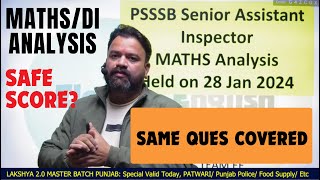 PSSSB Senior Assistant Inspector Exam MATHSDI Answer key Analysis  Electric English [upl. by Marguerie]