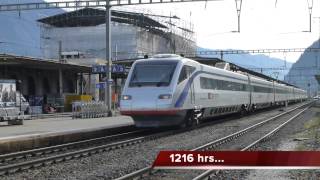 Swiss Trains Gotthard route Lugano Wed 01Jan14 [upl. by Carolin643]