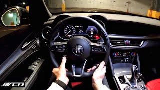 2024 Alfa Romeo Stelvio Veloce POV Night Drive  Allcarnews [upl. by Elatan]