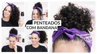 PENTEADOS FÁCEIS COM BANDANA PARA CABELOS CACHEADOS  por Nanda Soares [upl. by Bremer]