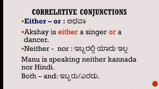 Correlative ConjunctionsಸಂಯೋಗಗಳುSpoken English [upl. by Vi]