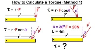 Physics 15 Torque Fundamentals 4 of 13 How to Calculate a Torque Method 1 [upl. by Loseff361]