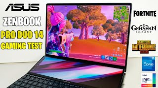 ASUS ZenBook Pro Duo 14 2022 en Perú Gaming Test Fortnite Genshin Impact y PUBG Core i7 12° Gen [upl. by Zetrauq592]