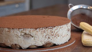 Εύκολο Τιραμισού ΧΩΡΙΣ ΑΥΓΑ σε λίγα λεπτά  Eggless Tiramisu Recipe [upl. by Silas883]