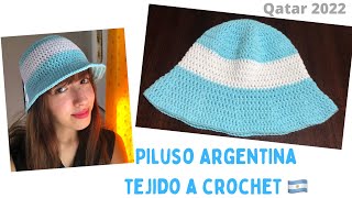 Piluso tejido a crochet de Argentina 🇦🇷 para este mundial qatar2022 nivel PRINCIPIANTES [upl. by Kimberlyn677]