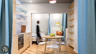 NEVER TOO SMALL Italian Transforming Tiny Studio Apartment  44sqm473sqft [upl. by Aihsyla]